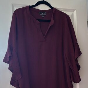 ColTilCo Women's Burgundy Blouse